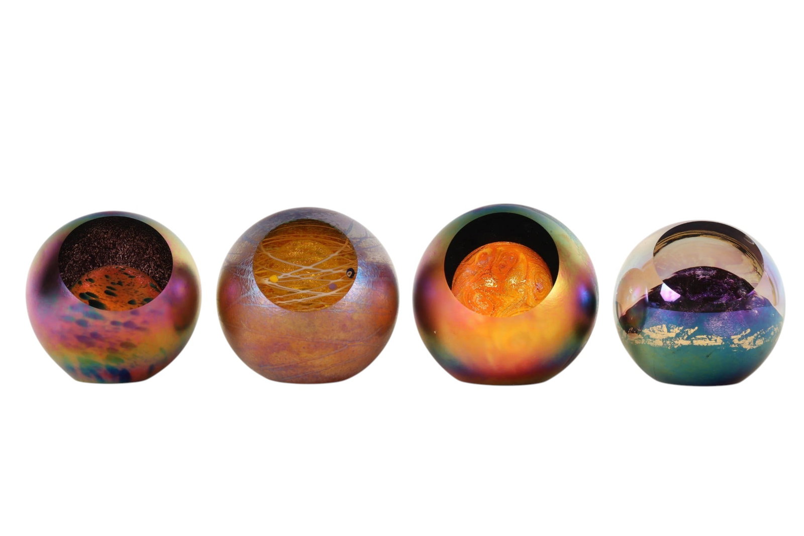 GES Glass Eye Studio Galatic Paperweights 4pc LOT (1 of 7)