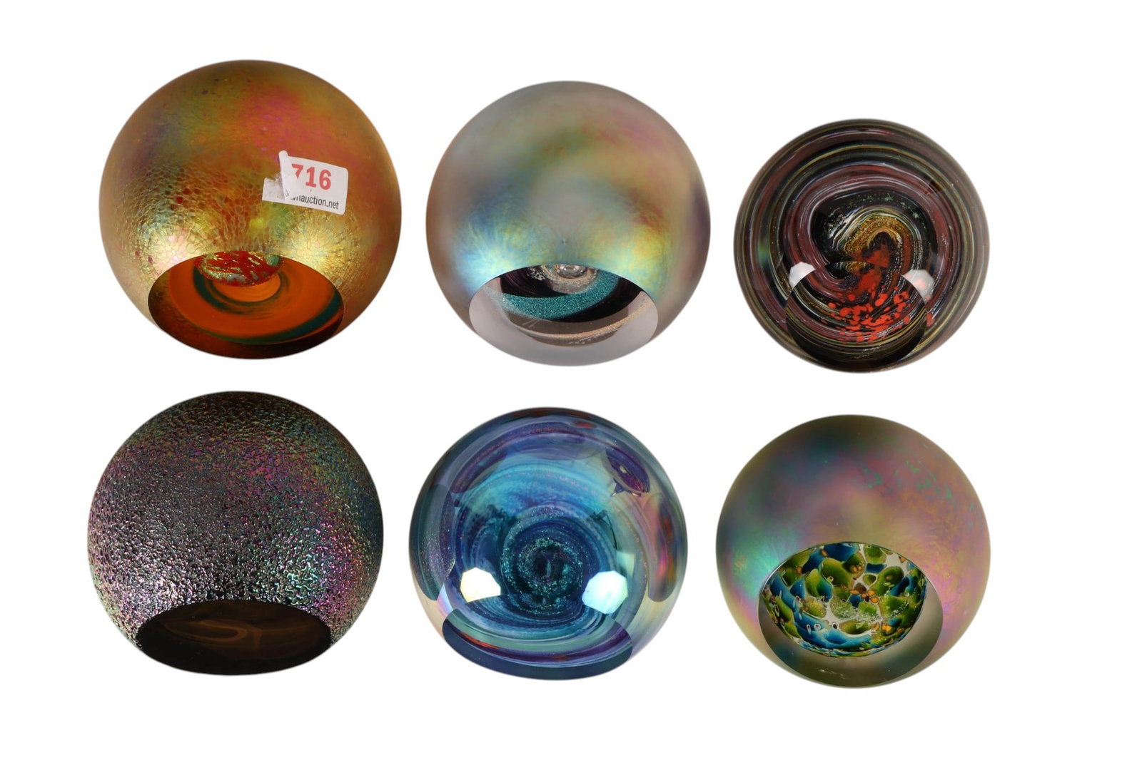 GES Glass Eye Studio Space Paperweight 6pc LOT (1 of 8)