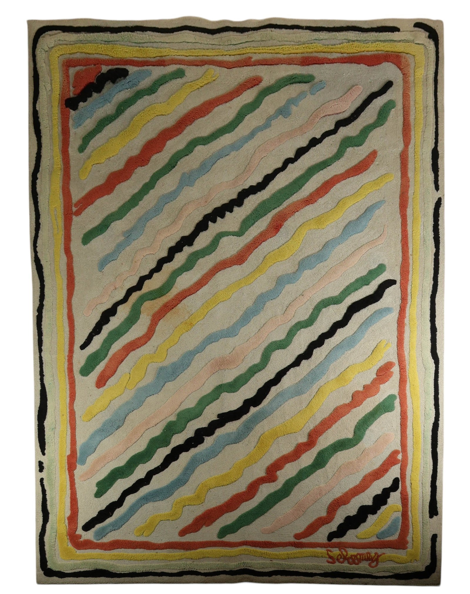 Contemporary Abstract Multicolor Area Rug SIGNED (1 of 8)