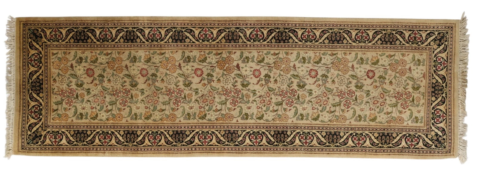 Oriental Style Floral Vine Hand Knotted Runner Rug (1 of 8)