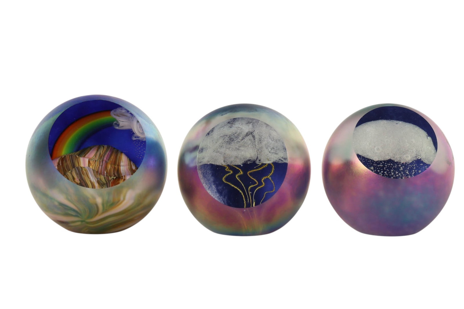 GES Glass Eye Studio Weather Paperweight 3pc LOT (1 of 7)
