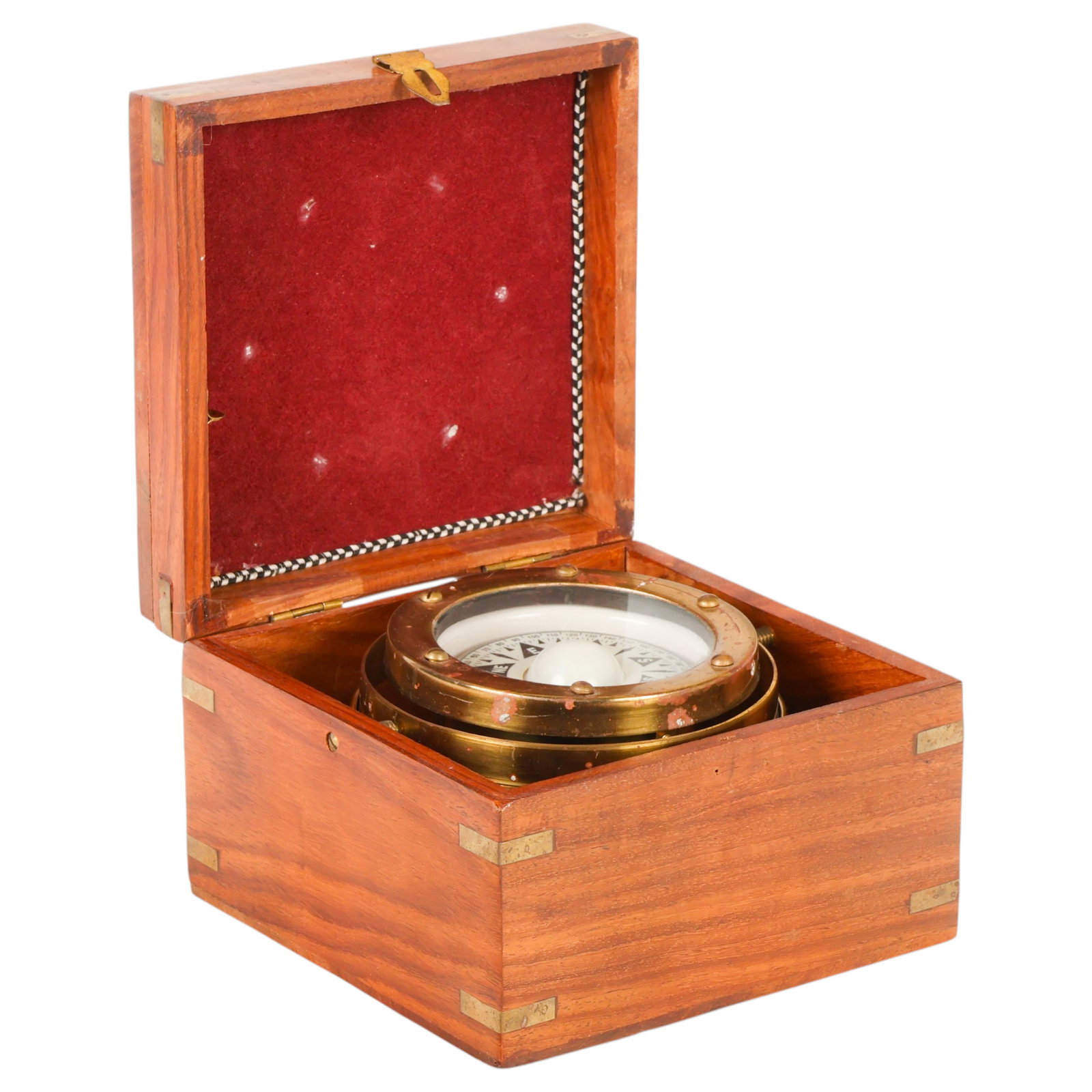 Vintage Wooden Nautical Boat Ship Gimbaled Compass (1 of 6)