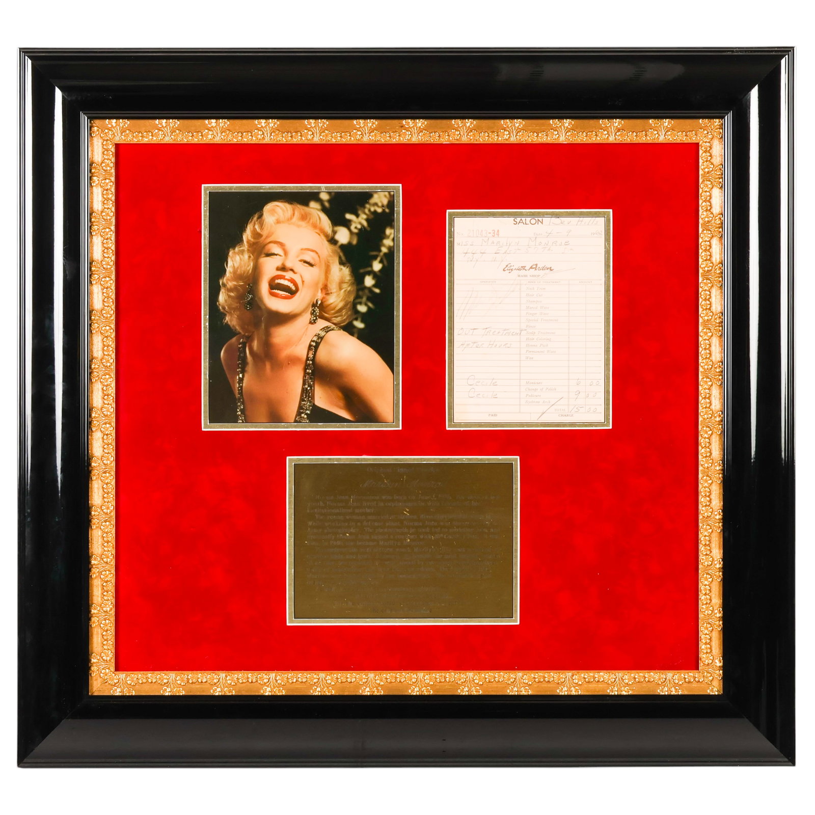 Marilyn Monroe Hair Salon Receipt & Photo Display (1 of 7)