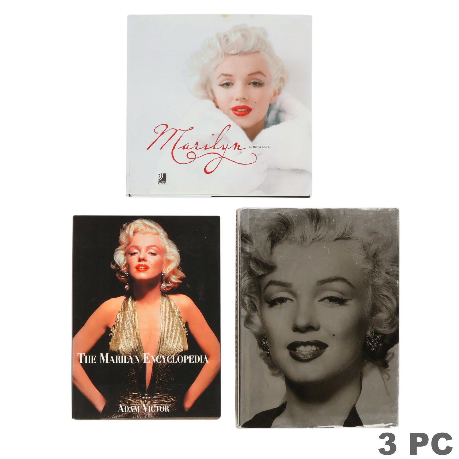 Marilyn Monroe Hardcover Books Collection 3pc LOT: Collection of three hardcover books devoted to Marilyn Monroe (American, 1926-1962). Includes Marilyn by Milton Greene, published by te Neues/te Neues with two companion compact discs featuring photog