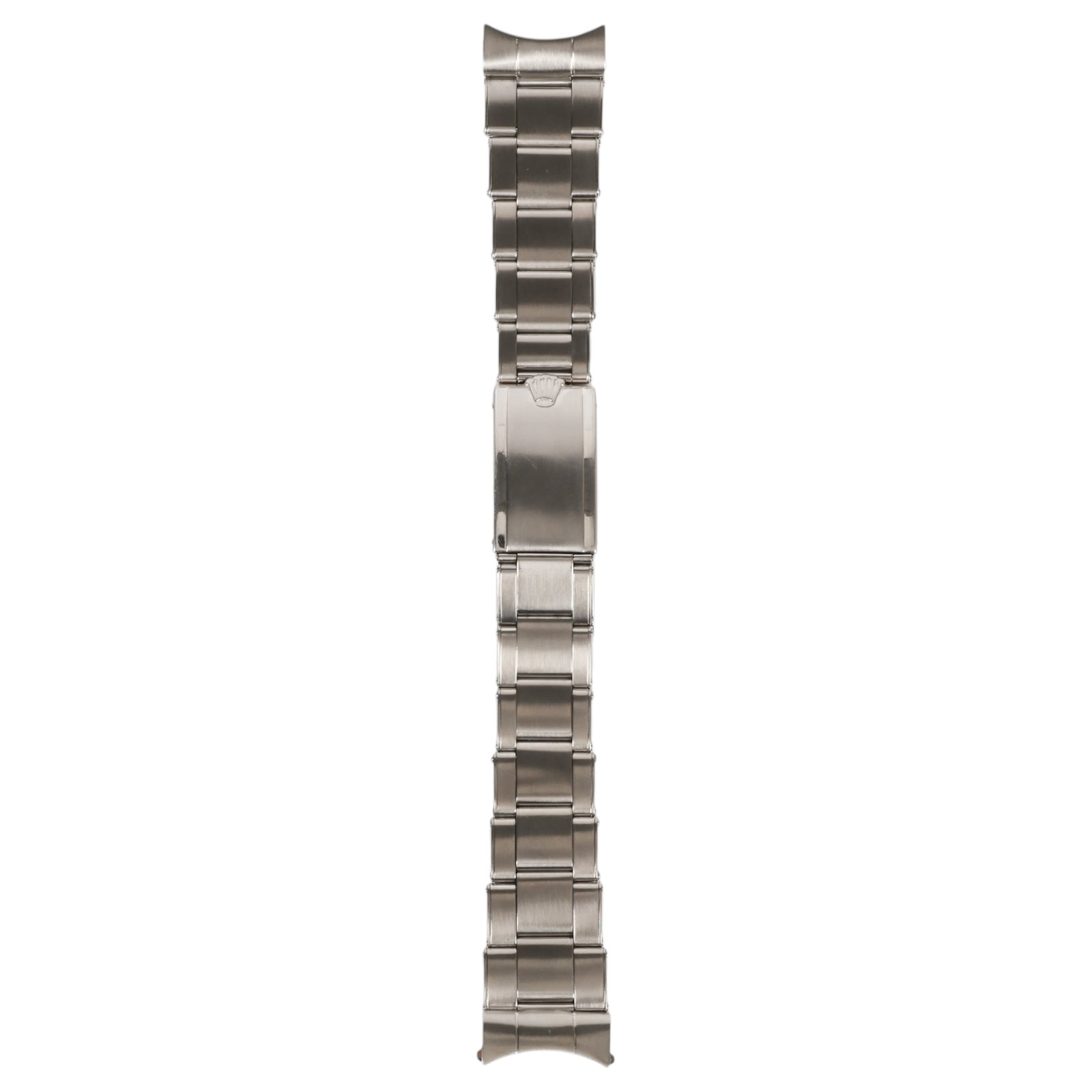 Rolex Vintage Rivet # 65 Stainless Steel Bracelet: Vintage Rolex Oyster rivet-link stainless steel expansion wristwatch bracelet comprising twelve removable links and two end links stamped "65." The folding clasp is signed "Rolex," "Steel Inox," and "