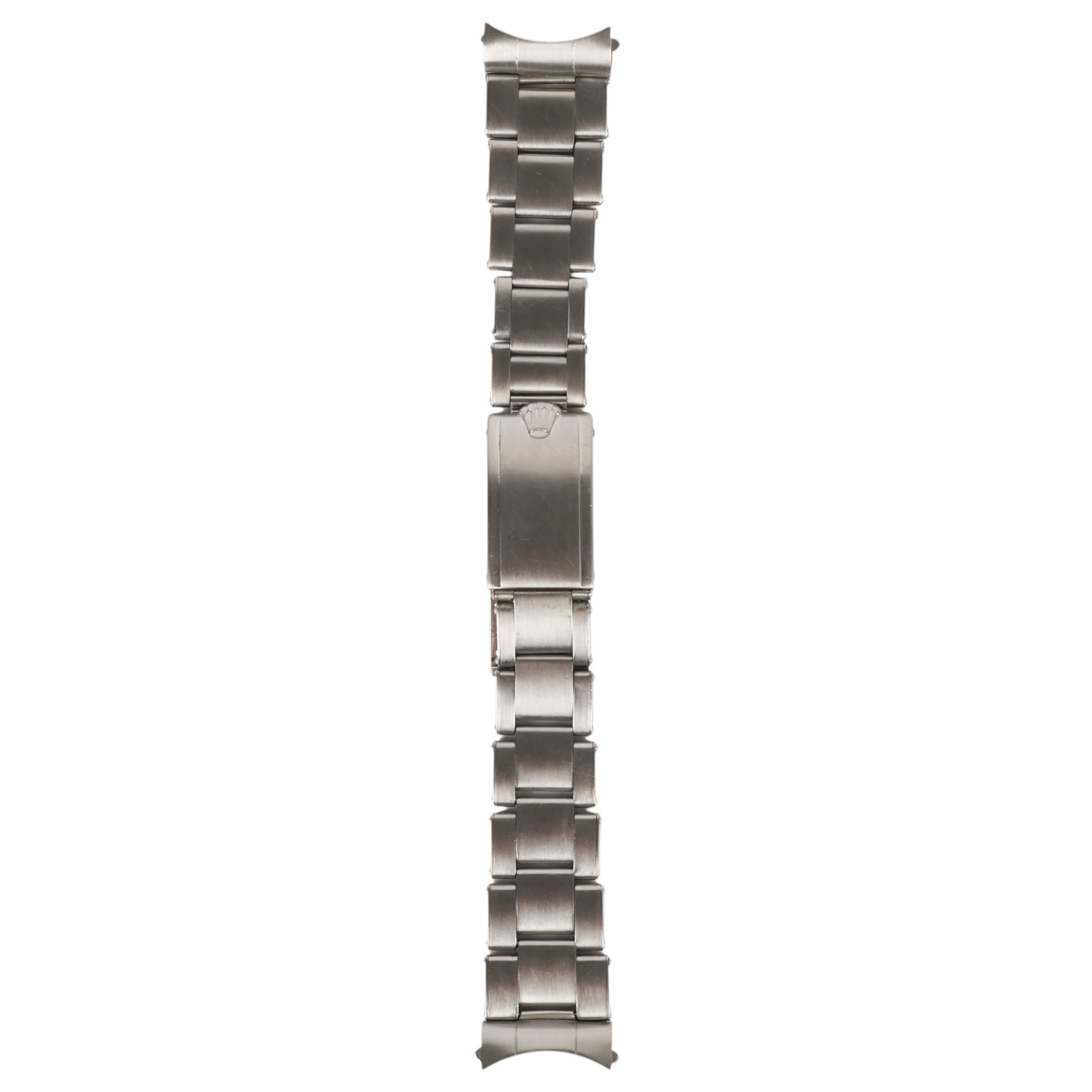 Rolex Vintage Rivet # 58 Stainless Steel Bracelet: Vintage Rolex Oyster rivet-link stainless steel standard wristwatch bracelet comprising eleven removable links, two end links stamped "58," and a bracelet reference no. 7206. The folding clasp is sign