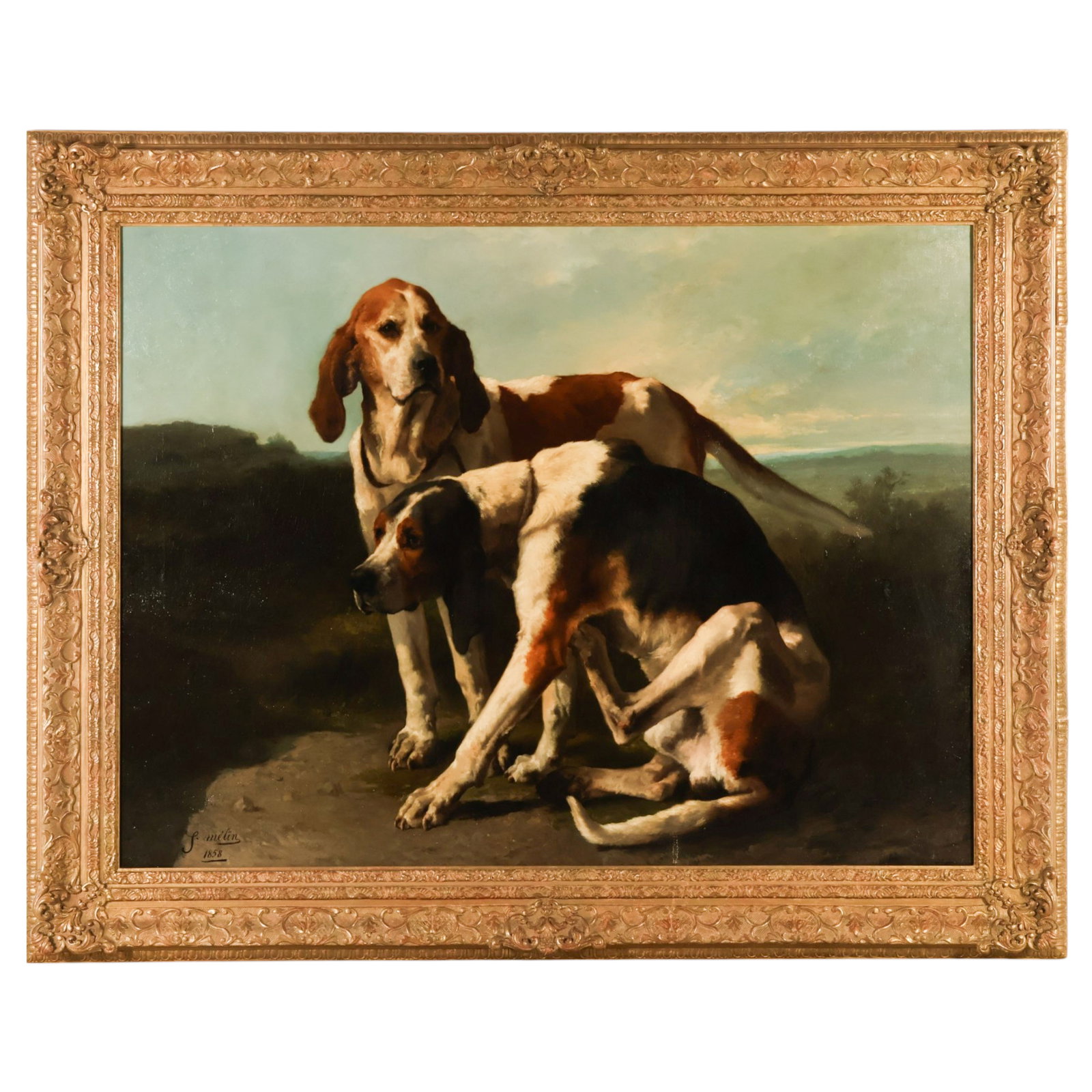 Portrait of Two Hounds Painting after Joseph Melin (1 of 8)