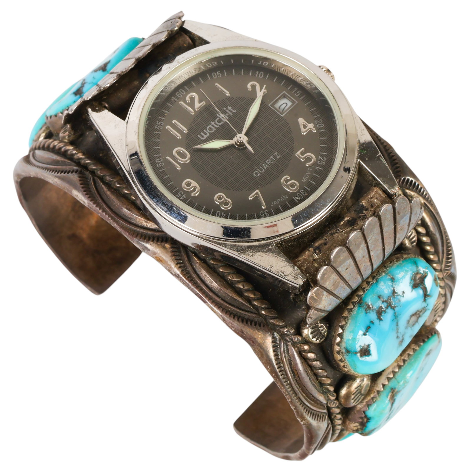 Harold Begay Navajo Sterling Silver Turquoise Cuff (1 of 6)