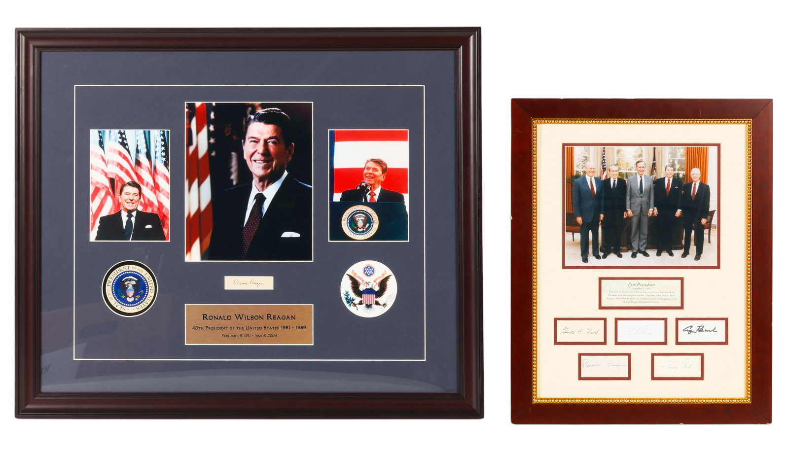 Ford Nixon Bush Reagan Carter Photo Display SIGNED (1 of 7)