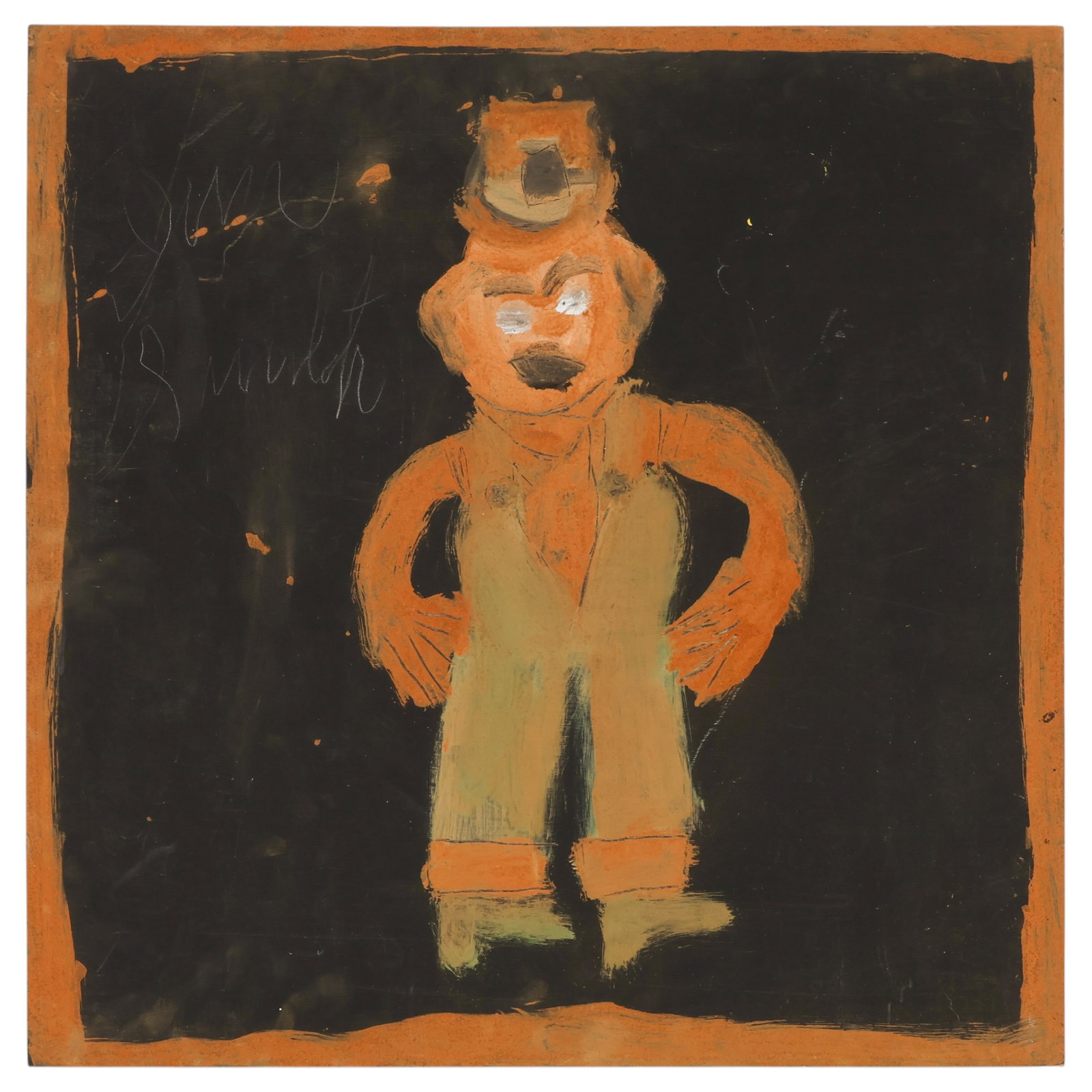 Jimmie Lee Sudduth 1910-2007 Man in Hat Painting (1 of 5)
