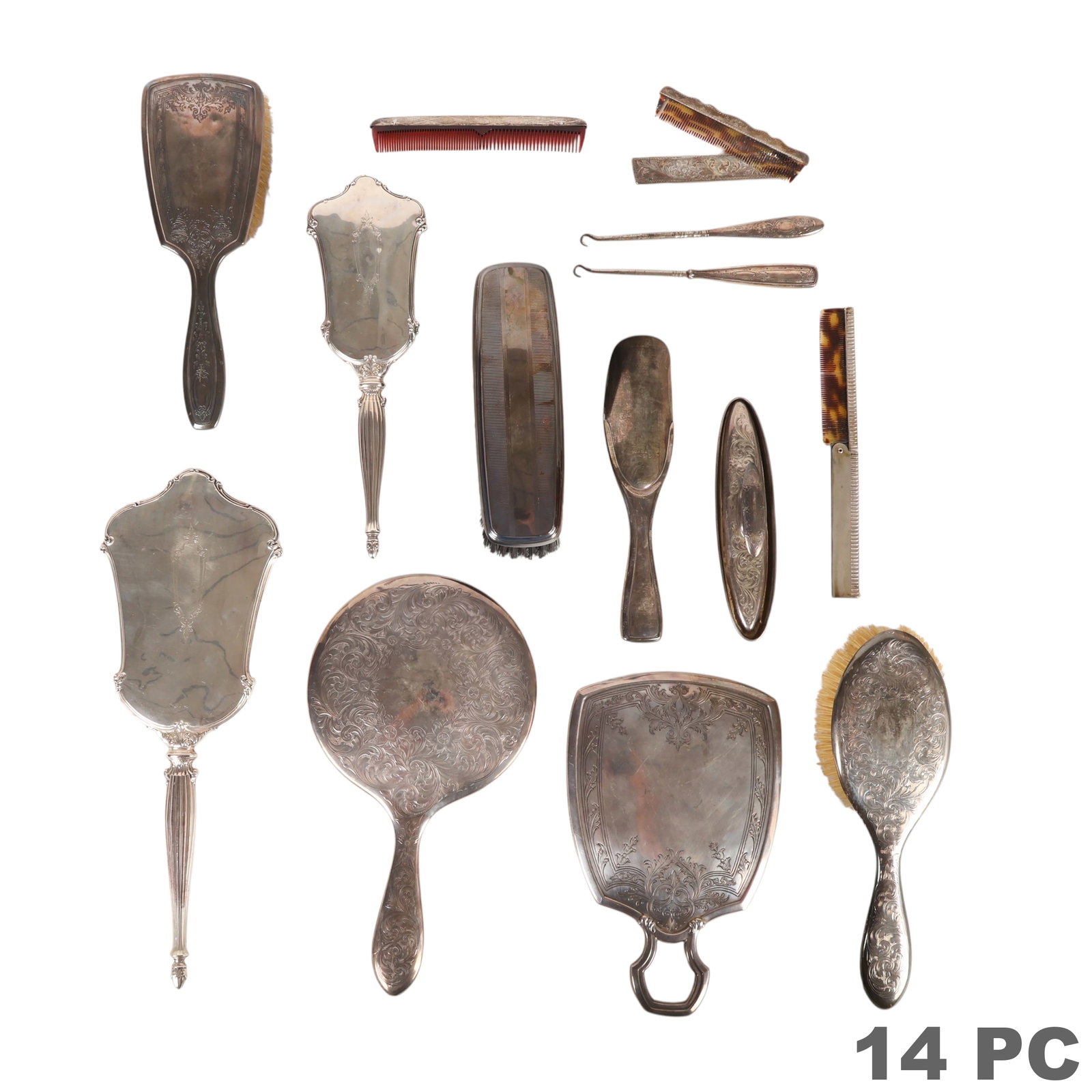 Sterling Mounted Vanity Mirror Brush & MORE 14pc (1 of 8)