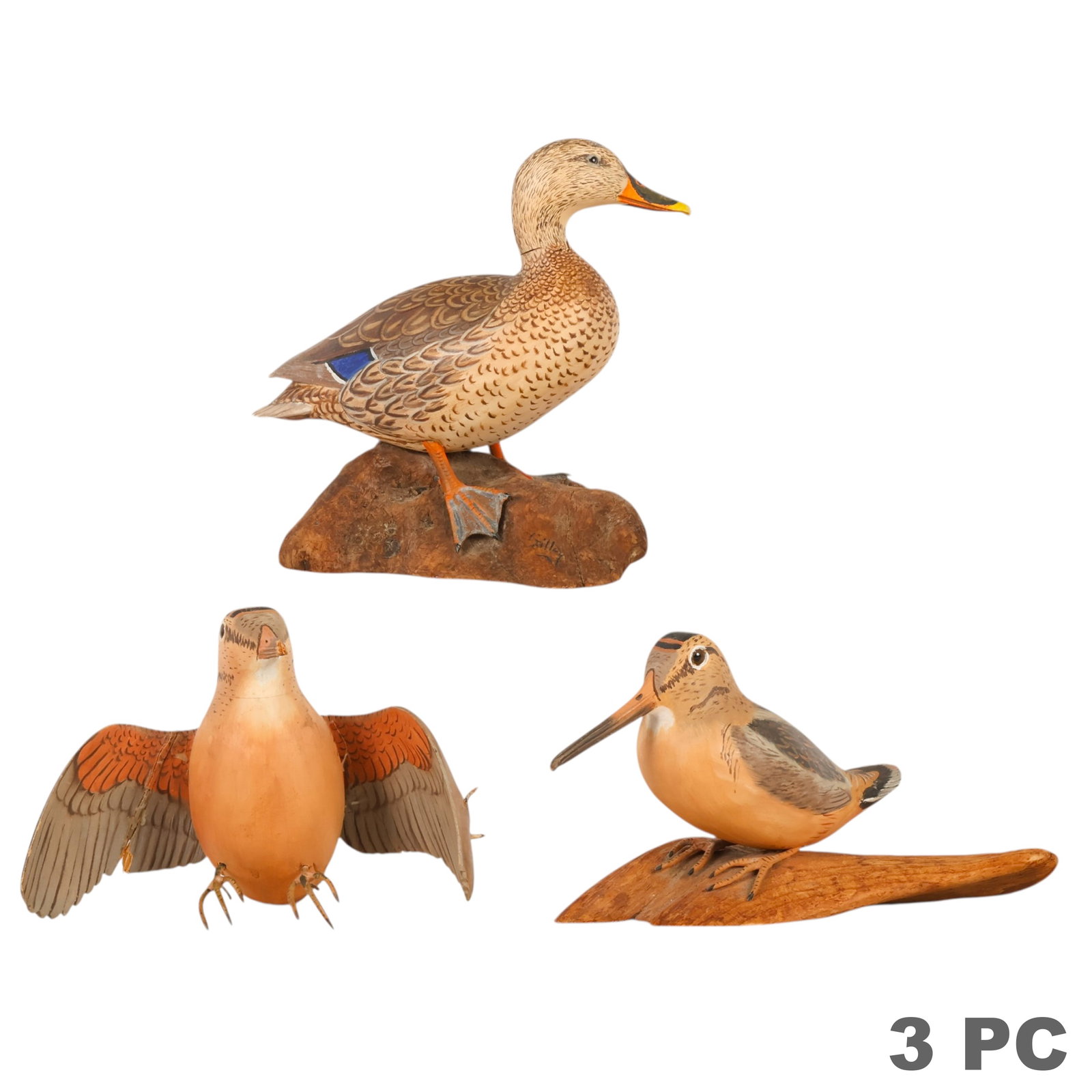 Wendell Gilley 1904-1983 Bird Carvings 3pc LOT (1 of 7)