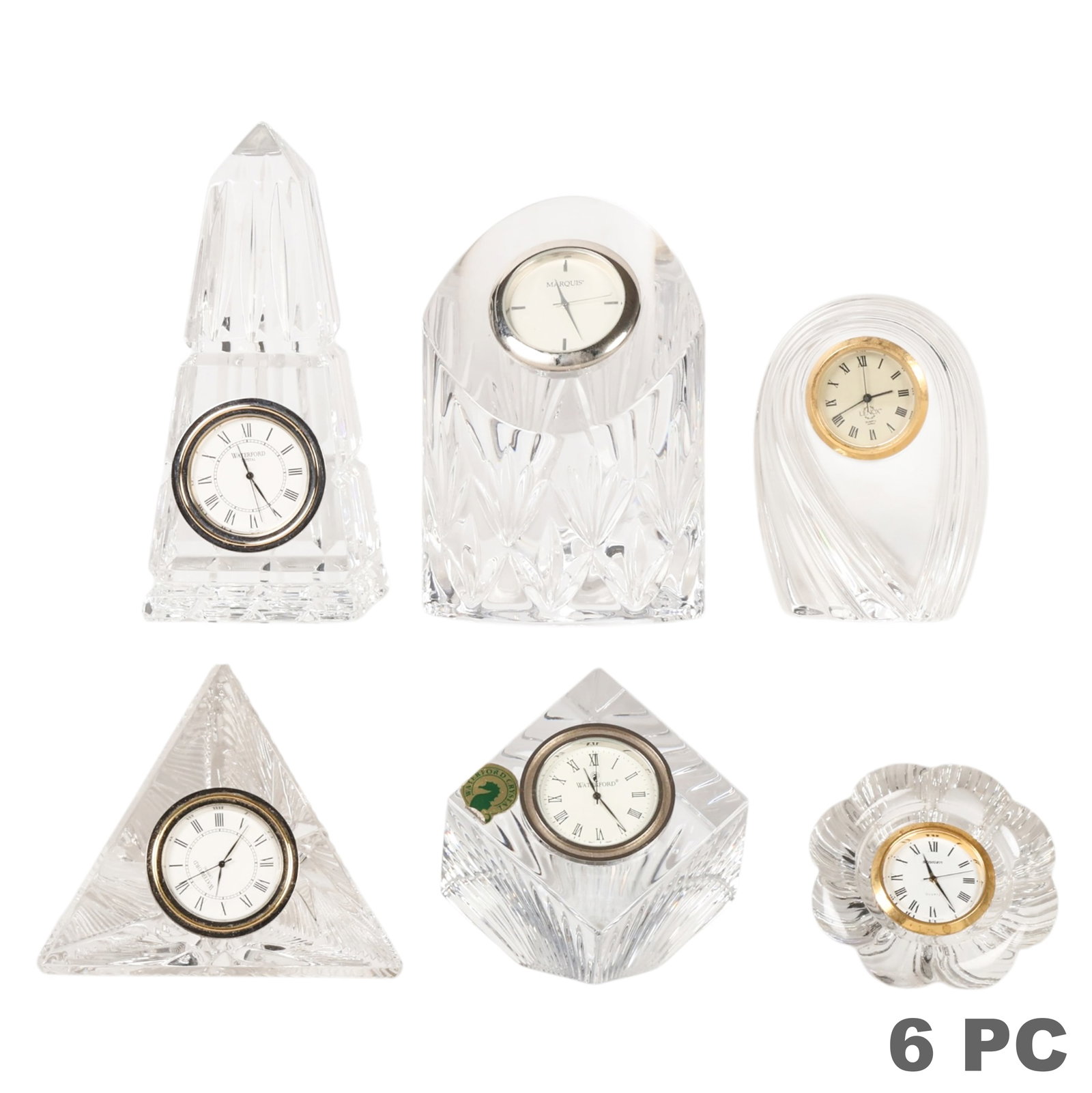 Waterford Lenox & Staiger Crystal Desk Clocks LOT (1 of 7)