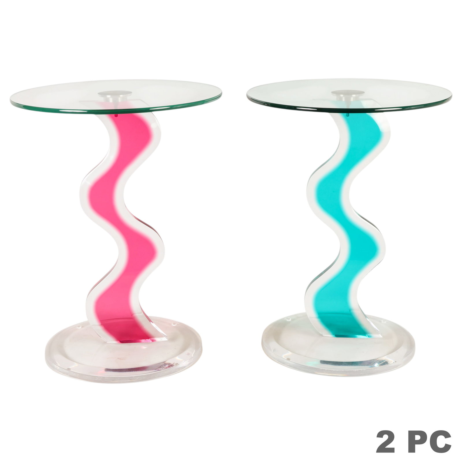 David Muniz Pair of Lucite Post Modern Side Tables (1 of 6)
