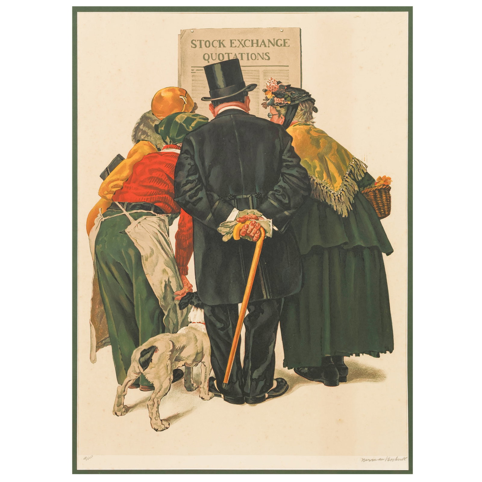 Norman Rockwell 1894-1978 "Stock Exchange" SIGNED (1 of 8)