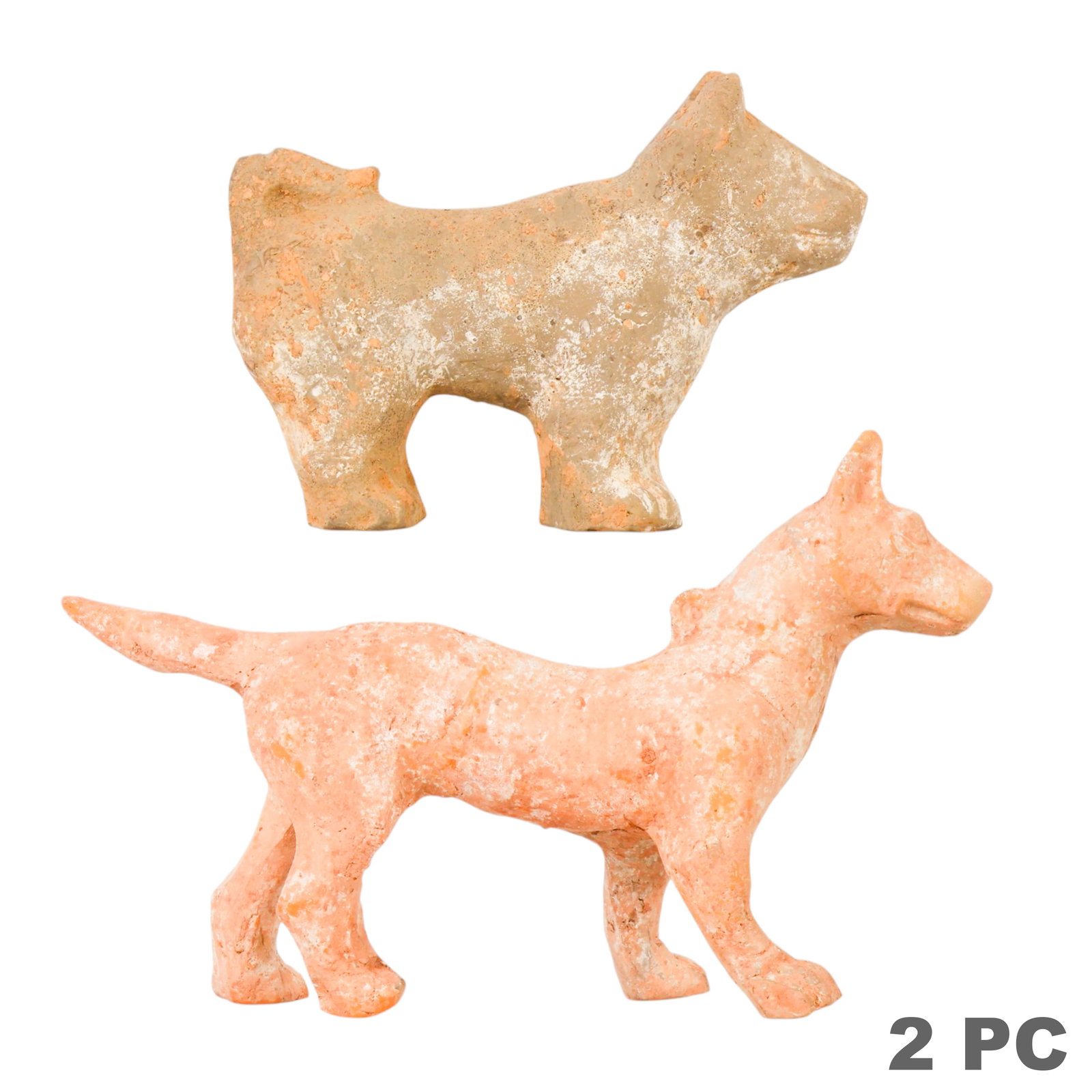 Chinese Han Dynasty Style Pottery Dog Figures LOT (1 of 6)
