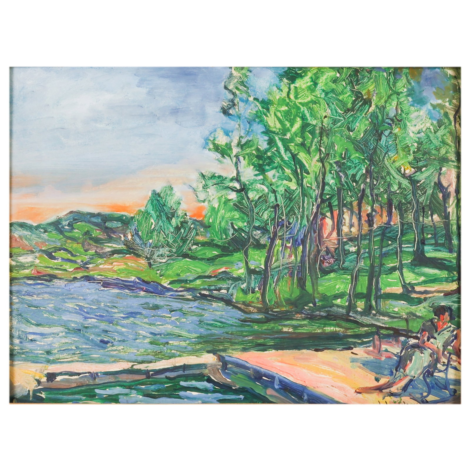 John Wenger 1887-1976 Figural Landscape Painting (1 of 7)