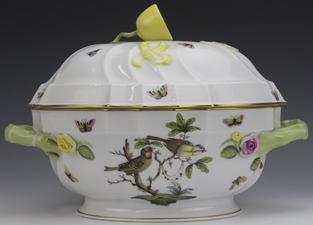 Rothschild Bird Butterfly Herend Soup Tureen Bowl (1 of 9)