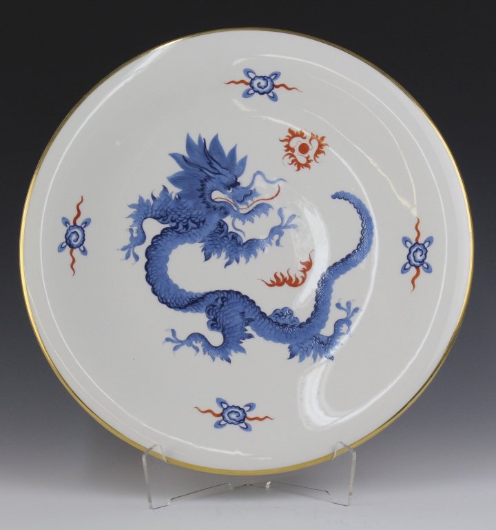 Meissen Porcelain Blue Dragon Charger Tray Plate (1 of 9)