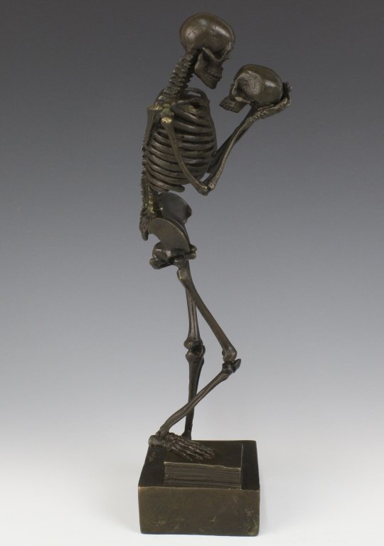 After Karl Kauba Skeleton Bronze Figural Sculpture (1 of 7)