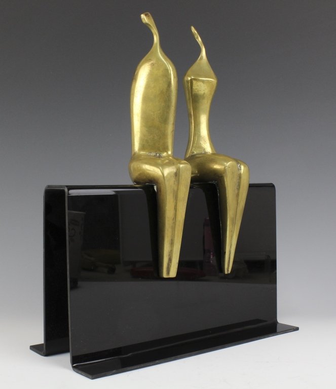 Pair Figural Modern Bronze Sculptures By Ezik (1 of 6)