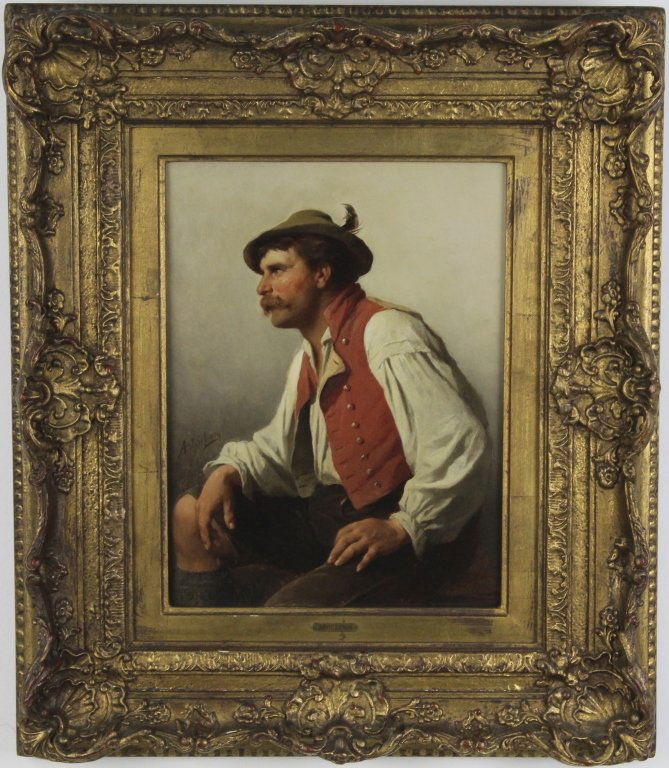 ADOLF LUBEN German Gentleman Portrait Oil Painting (1 of 6)