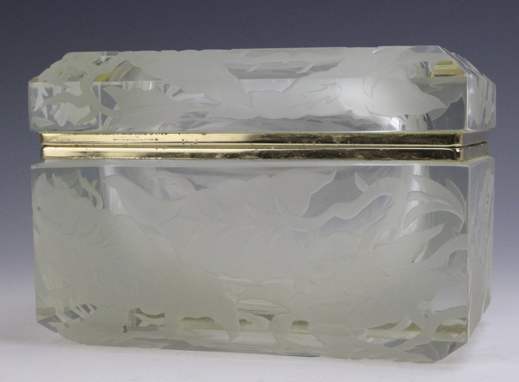 Signed Marialyce Hawke Art Deco Glass Casket Box (1 of 8)