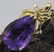 14k Gold Pear Shape Amethyst Diamond Pendant Charm