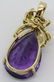 14k Gold Pear Shape Amethyst Diamond Pendant Charm - 6