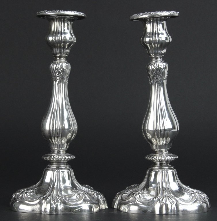 Pair Gorham Sterling Silver Ornate Candlesticks (1 of 10)
