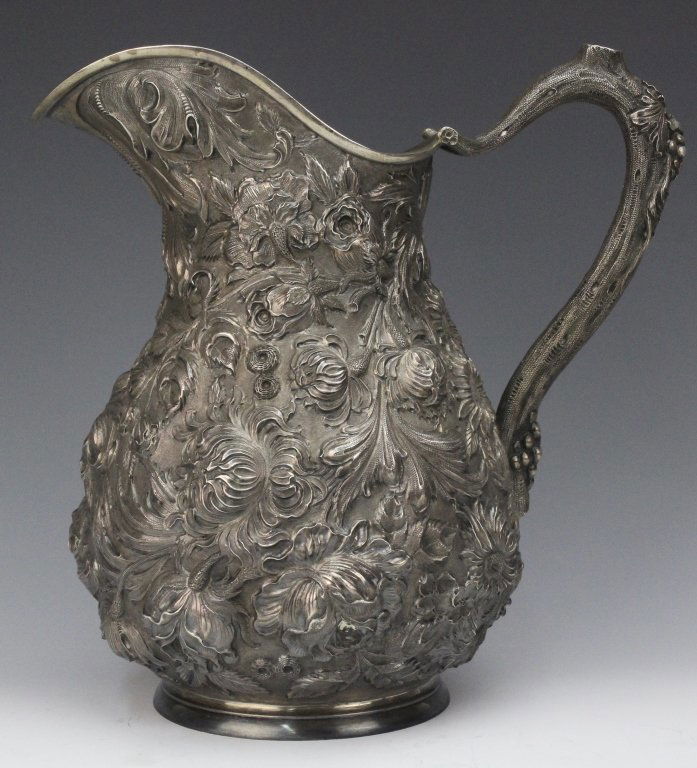 Baltimore Sterling Silver Repousse Floral Pitcher (1 of 10)