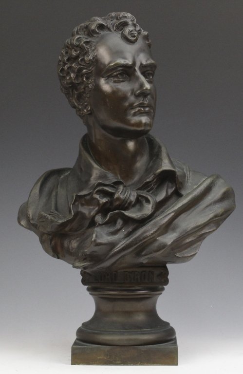 Bronze Portrait Bust of Romantic Poet Lord Byron (1 of 8)