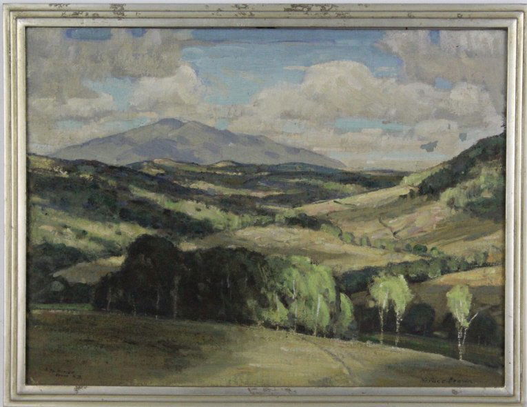 Horace Brown Vermont Hilly Landscape Oil Painting (1 of 5)