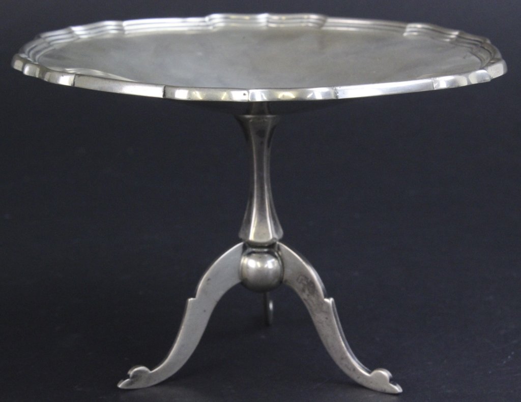 Georgian Style Silver Miniature Pie Crust Table (1 of 8)