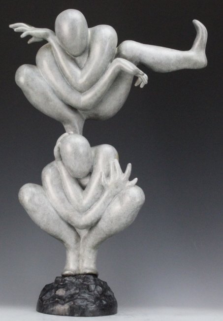 Mark Kostabi Acrobat Modernist Bronze Sculpture (1 of 8)