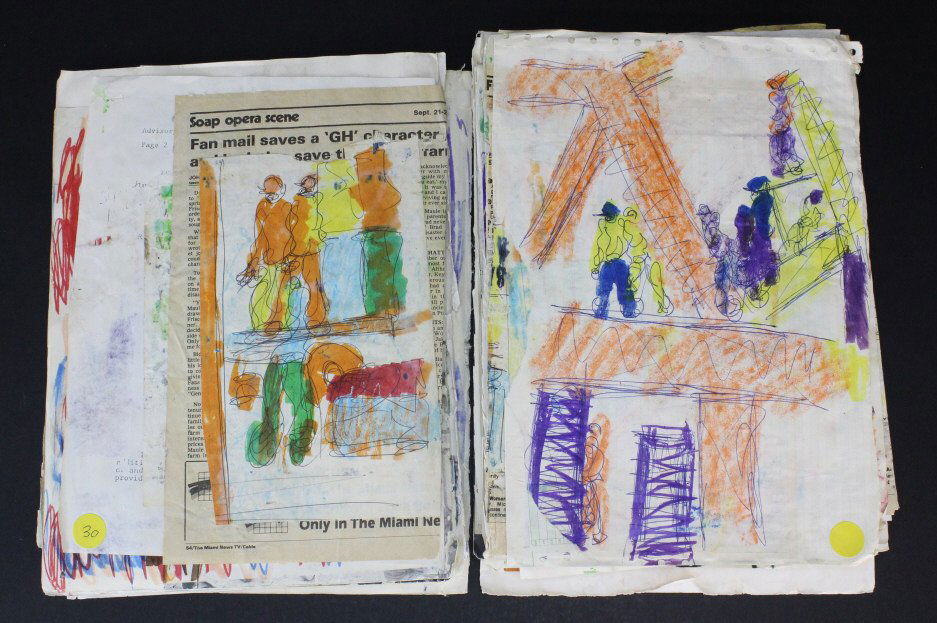 37pc Collection Purvis Young Outsider Folk Art Painting (1 of 9)