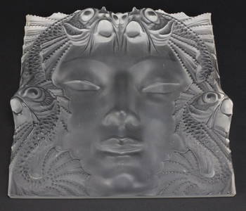 Lalique French Art Glass Masque de Femme 12.5 Sculpture