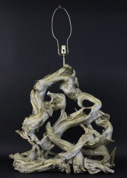 RARE Estate Morris Lapidus Designed Gold Driftwood Lamp (1 of 8)