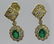 Pair of 18k Gold 2.5 Ct Tw Emerald & Diamond Earrings - 4