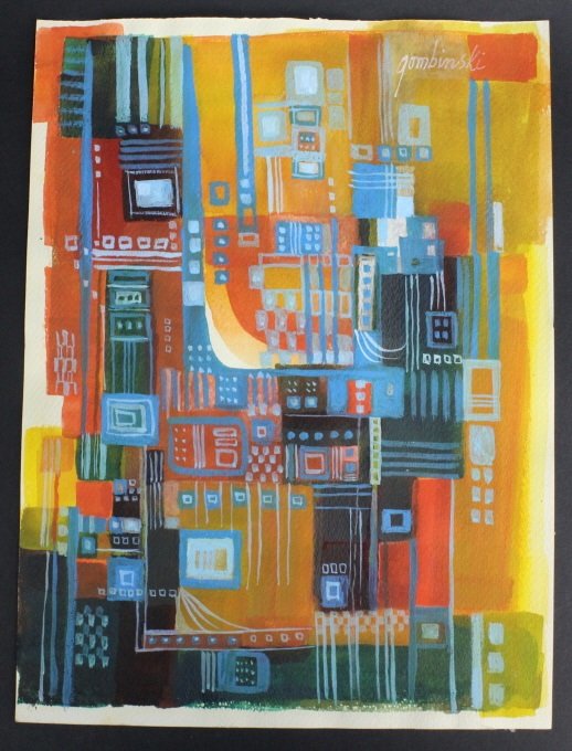 Rita Gombinski Modernist Abstract Watercolor Painting (1 of 8)