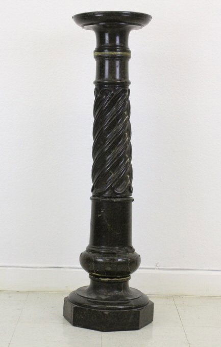 Antique Art Deco Style Green Marble Stone Pedestal (1 of 7)