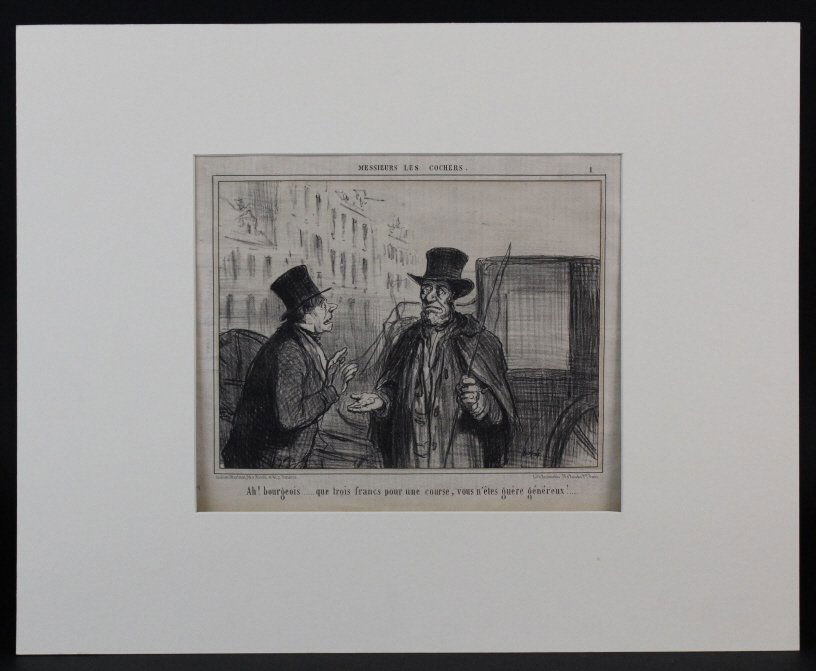 Set 4 Honore Daumier Antique French Lithographs Print (1 of 6)