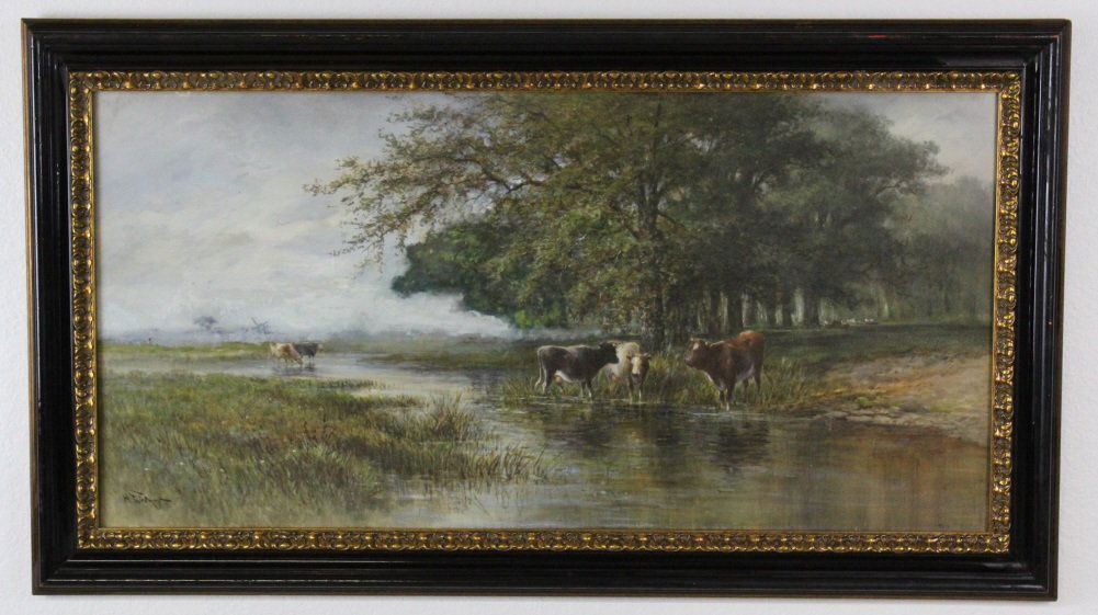 Signed Hugo Anton Fisher Watercolor Landscape Painting (1 of 6)