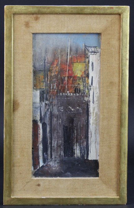 William Thon Abstract Parisian Street Oil Painting (1 of 6)