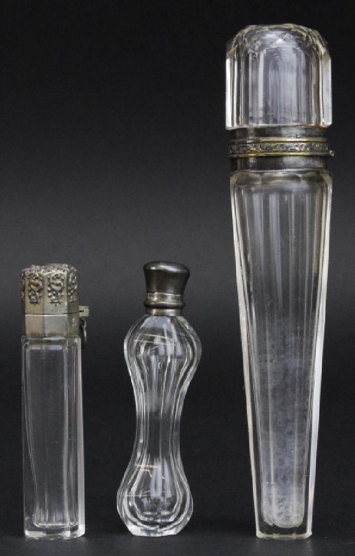 LOT of 3 Antique Panel Cut Glass Perfume Bottles (1 of 7)