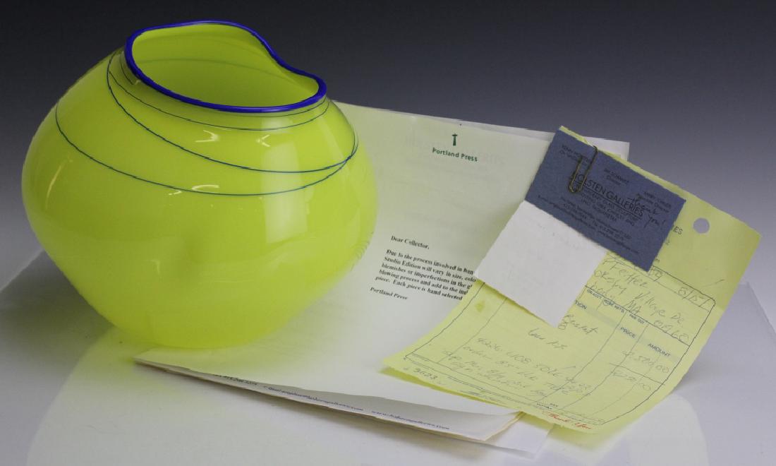 SIGNED Dale Chihuly Studio Art Glass Cirton Basket Vase (1 of 10)