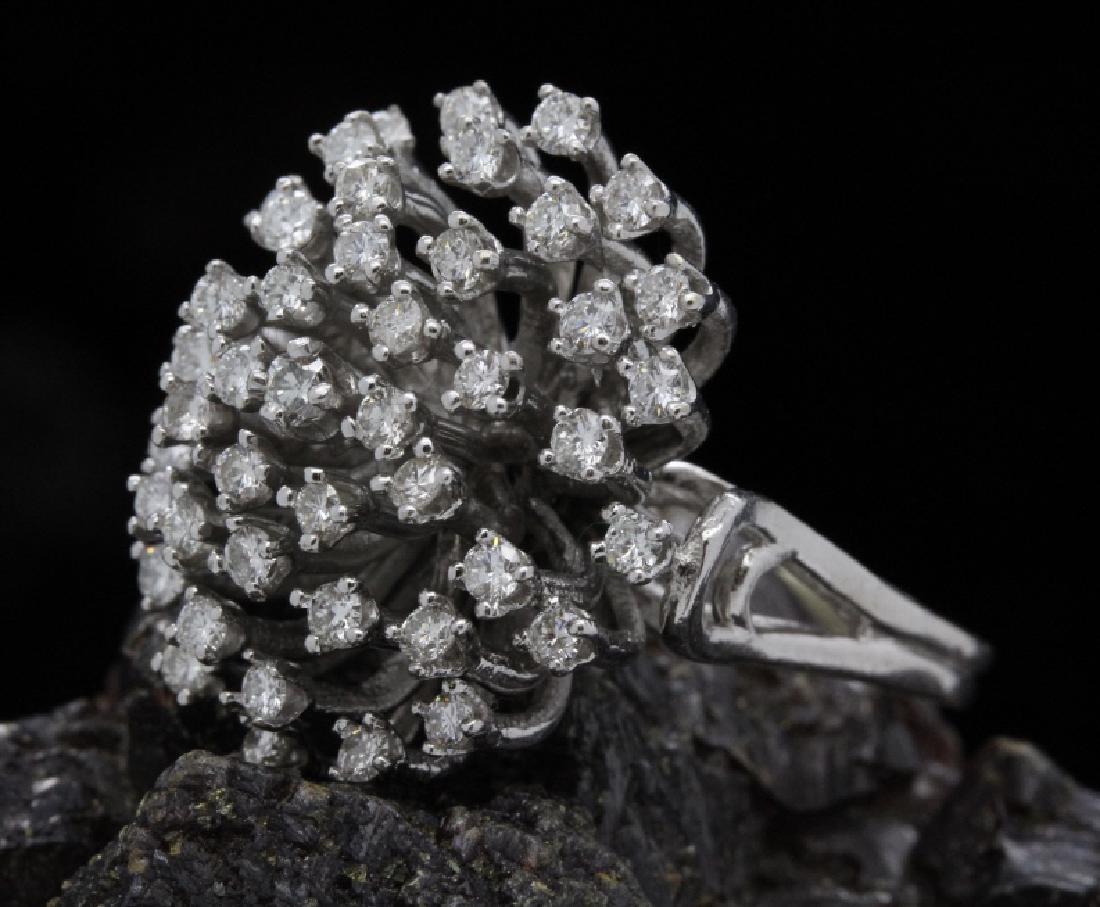 Retro 14k Gold 1.35 Ct TW Diamond Star Burst Ring s 8.5 (1 of 6)