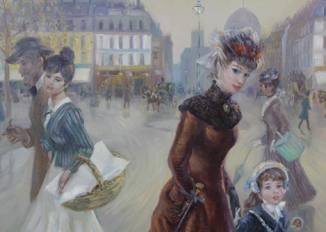 Signed JOHN STREVENS Parisian Street Scene Oil Painting (1 of 7)