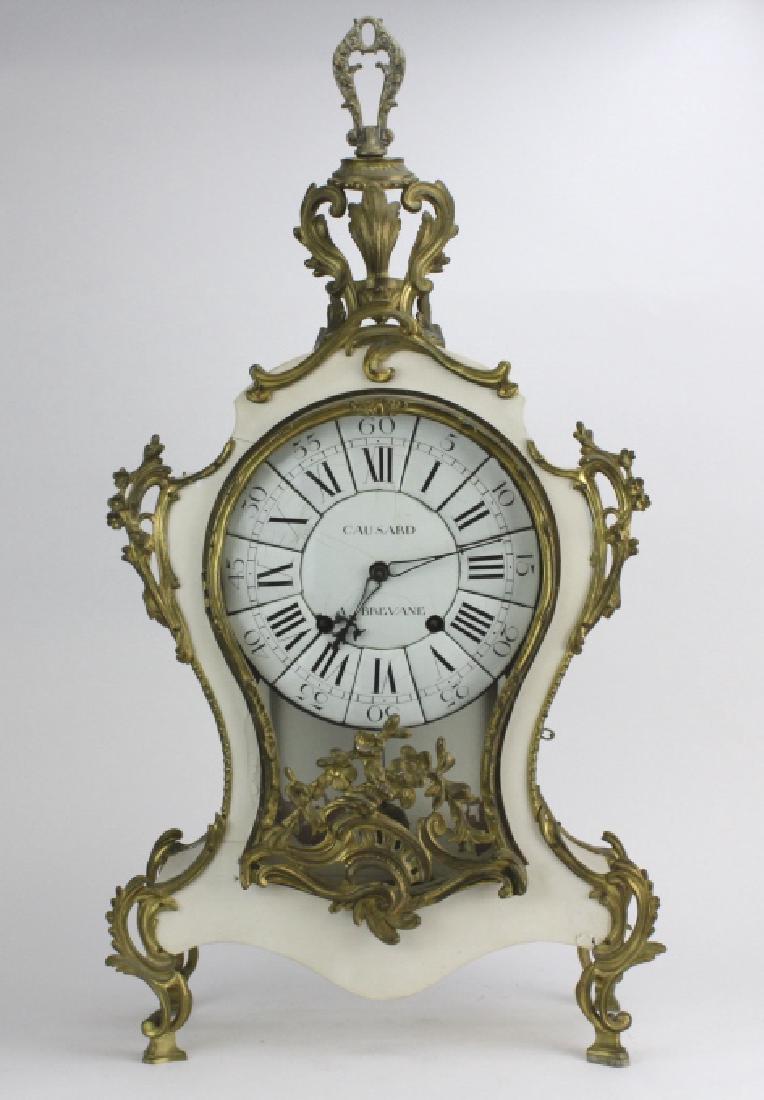 Antique French Dore Bronze Ormolu Clock w Shelf (1 of 10)