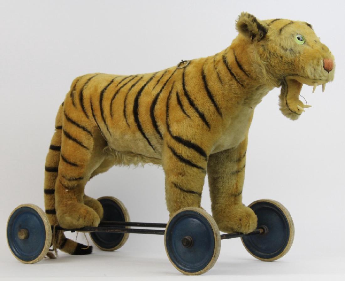 VTG Large Steiff Reit Tiger Roarer Rider Pull Toy (1 of 10)